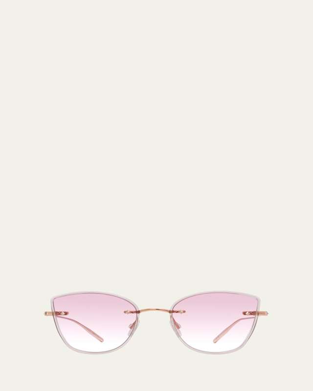 Brandy Rose Gold Titanium Cat-Eye Sunglasses